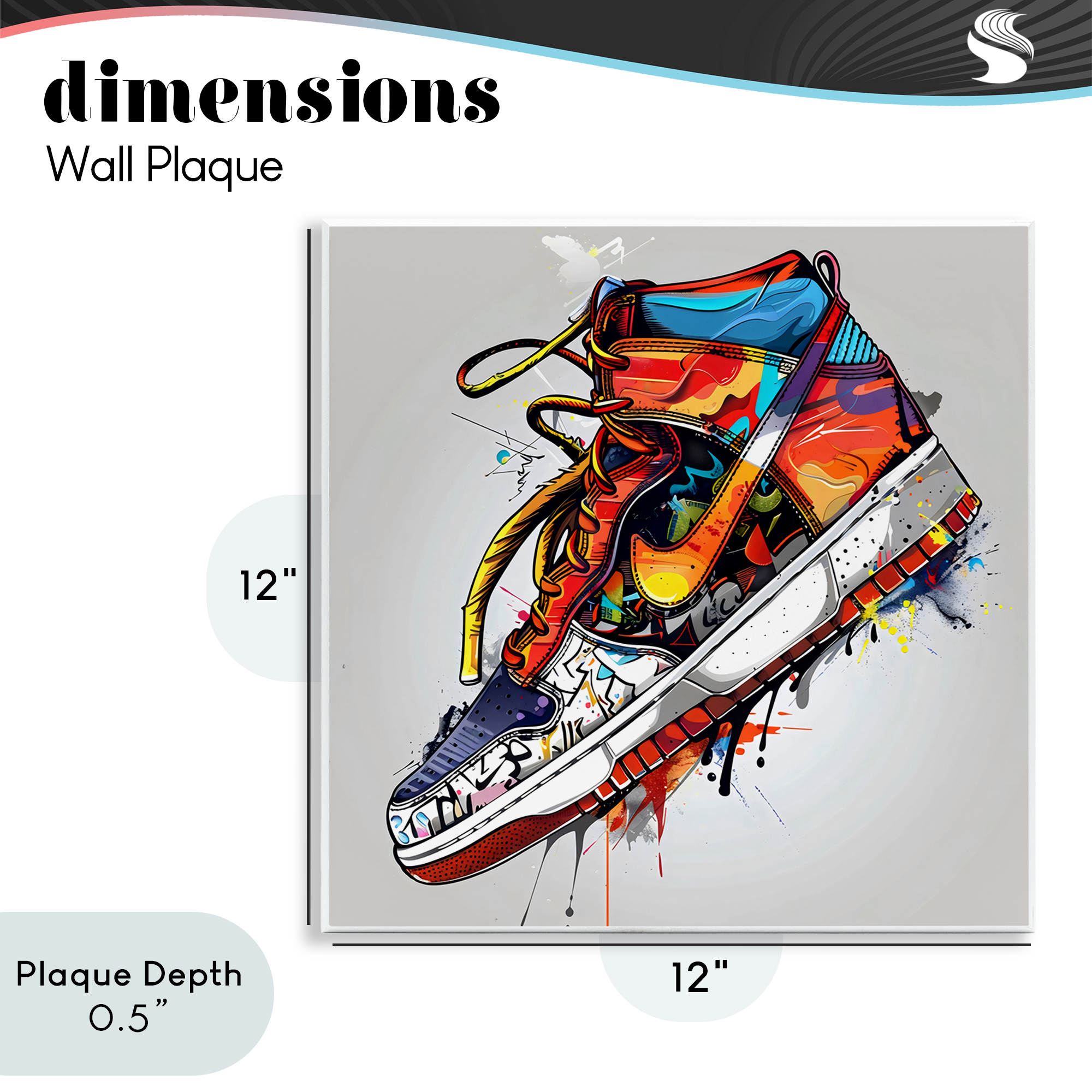 Stupell Industries Graffiti Sneaker with Laces Wall Plaque Art, design by Creative Studio