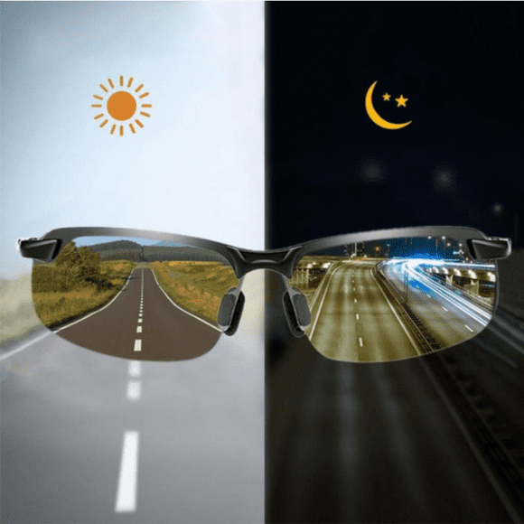 Polarized Photochromic Sunglasses, Men's Driving Transition Lens Sunglasses, No Glasses Case