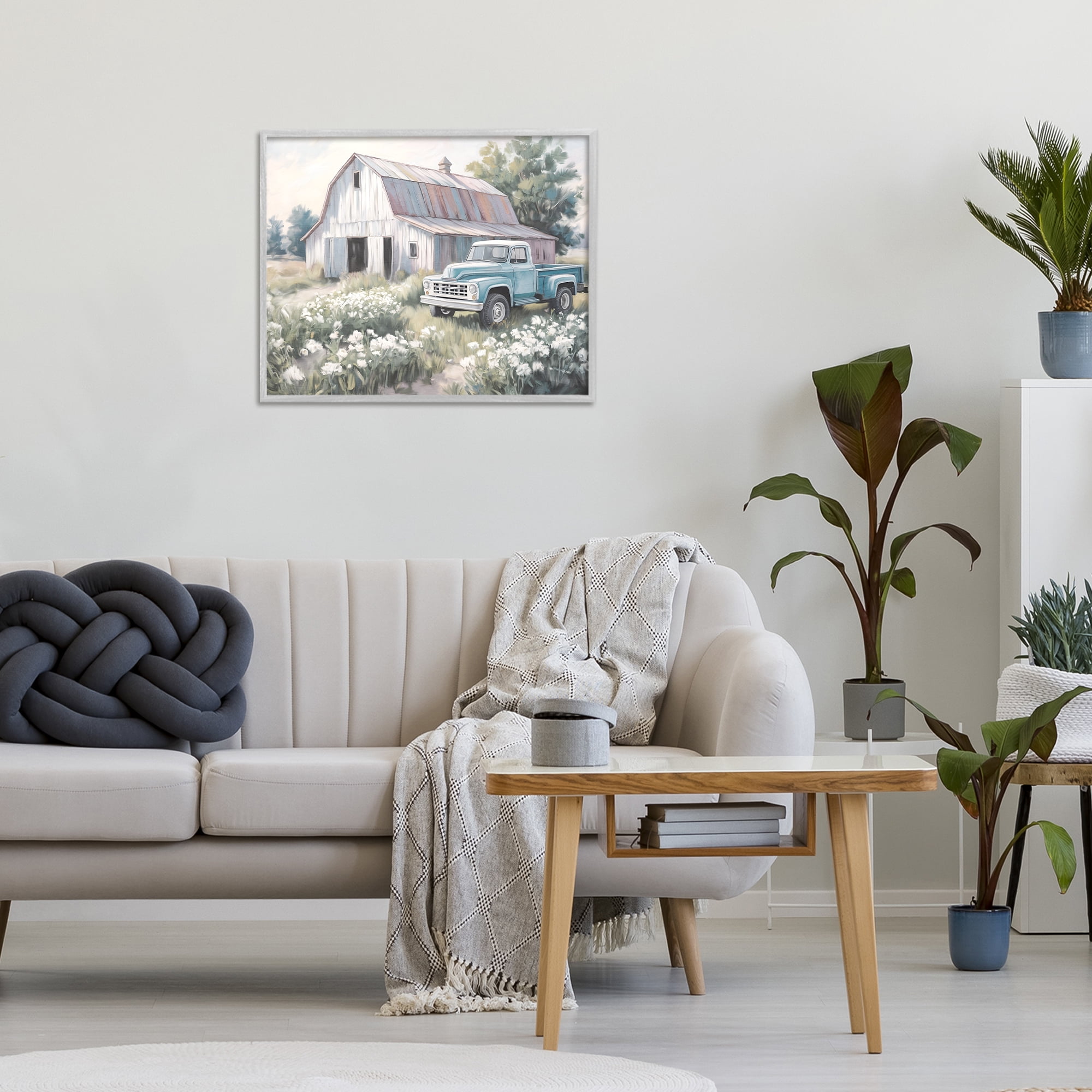 Stupell Industries Pastoral Farm Dreams Gray Framed Giclee Art, design by Kim Allen