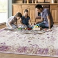 thumbnail image 5 of Jamfeel Area Rugs for Bedroom Floral Printed Ultra-Thin Low Pile Washable Rug for Living Room 5'x8' Purple and Yellow, 5 of 7