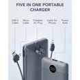 thumbnail image 2 of Cargador portátil VRURC de 10000 mAh con cables integrados y enchufe de pared, 2 of 9