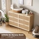 thumbnail image 4 of Yeshouse Mueble de TV de ratán con 6 cajones, cómoda grande con cajones profundos, armario de almacenamiento de madera de estilo rústico de granja para sala de estar, pasillo, 4 of 8