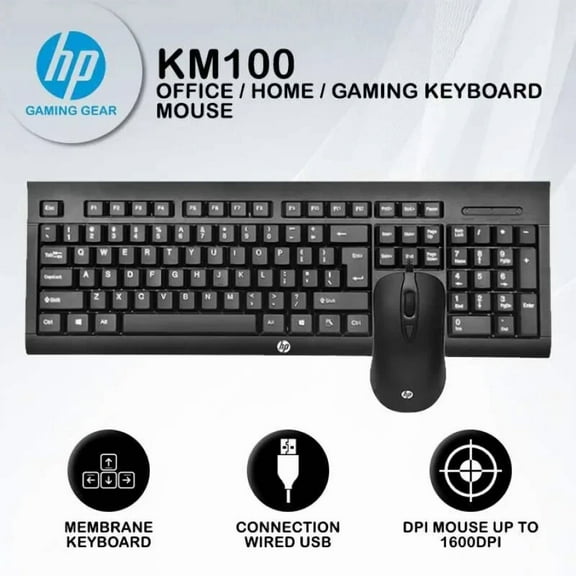 OLIVE- Hp Wired Keyboard And Mouse Combo-Free Shipping