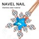 thumbnail image 3 of Nuevo Clavo para ombligo de acero inoxidable, Unisex, circonio azul nieve,, 3 of 5