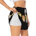 thumbnail image 2 of Bixox Women's Sunflower Gnomes 5 pattern 2 in 1 Running Shorts - Lightweight Athletic Workout Gym Yoga Shorts Liner with Pockets - XX-Large, 2 of 5