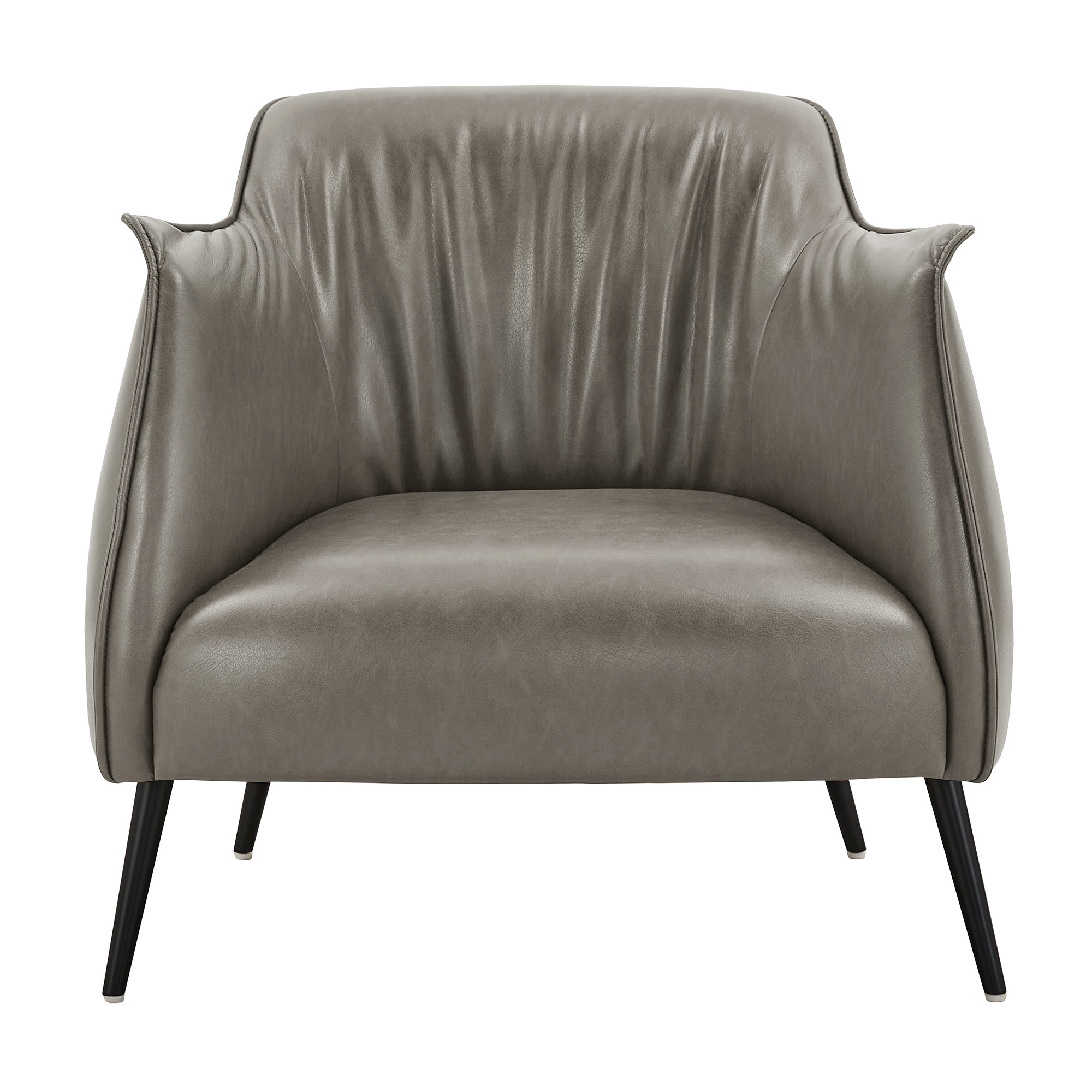 Weston Home Eindhoven Faux Leather Barrel Accent Chair, Grey
