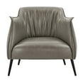 thumbnail image 3 of Weston Home Eindhoven Faux Leather Barrel Accent Chair, Grey, 3 of 7