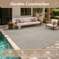 thumbnail image 2 of SIXHOME 9'x12' Outdoor Patio Rug, Modern Indoor Outdoor Area Rug with Textured Linear Pattern for Deck, Porch, Backyard, RV, Garden, Gray, 2 of 8