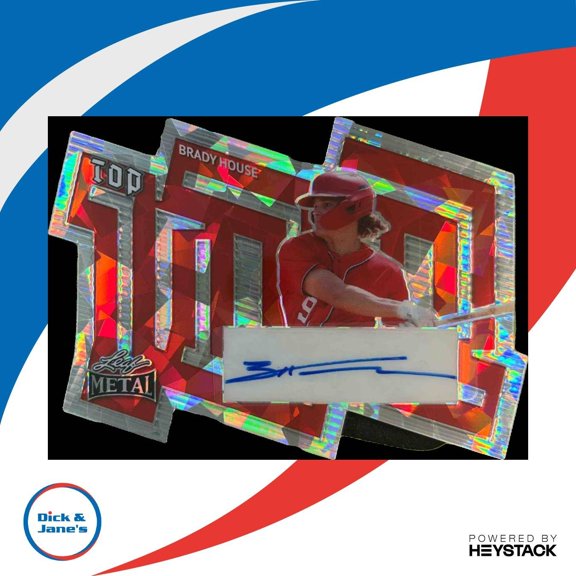 Collectible Leaf Metal Brady House Top 100 Prismatic Green Auto #T-BH1 Autographed Baseball Trading Card