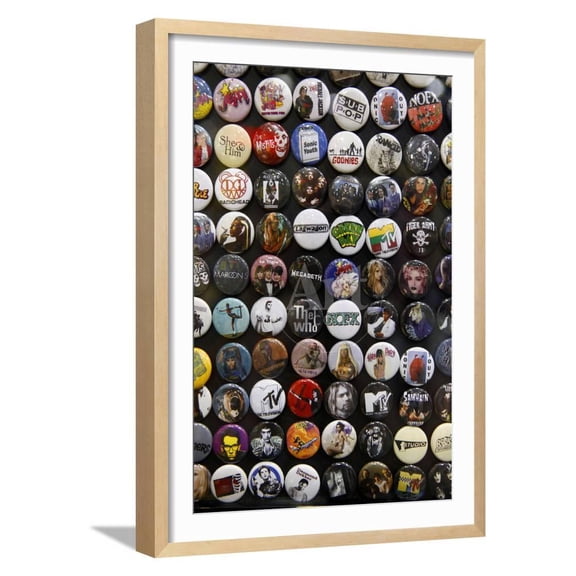 Buttons at Amoeba Music Store, Hollywood, Los Angeles, California, USA, Framed Art Print Wall Art by Kymri Wilt Sold by Art.Com