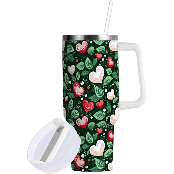 30oz Valentine''s Day Heart Stainless Steel Vacuum Insulated Tumbler Superior Drinking Cup with Lid and Straw,Insulated Cup for Water, Iced Tea or Coffee Smoothie 21342861