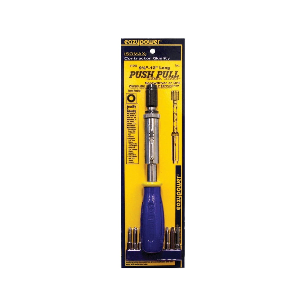 Eazypower Push Pull Screwdriver 9.512in, 1/4in, 1pc