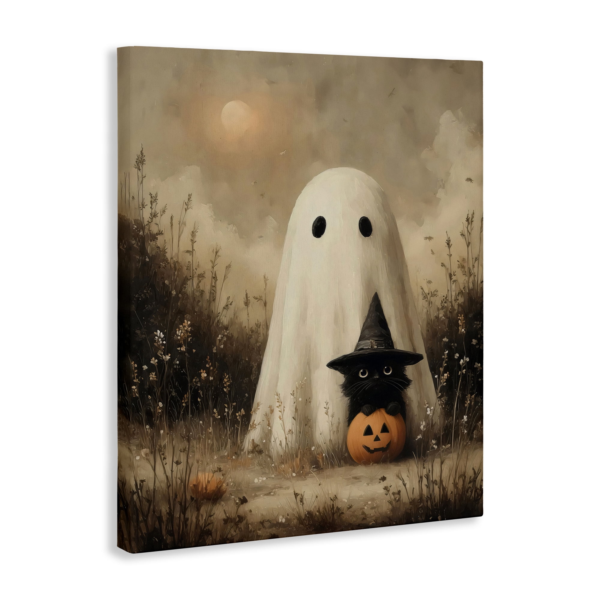 Ghost with Black Kitten Canvas Wall Art, design by Arlington Prints