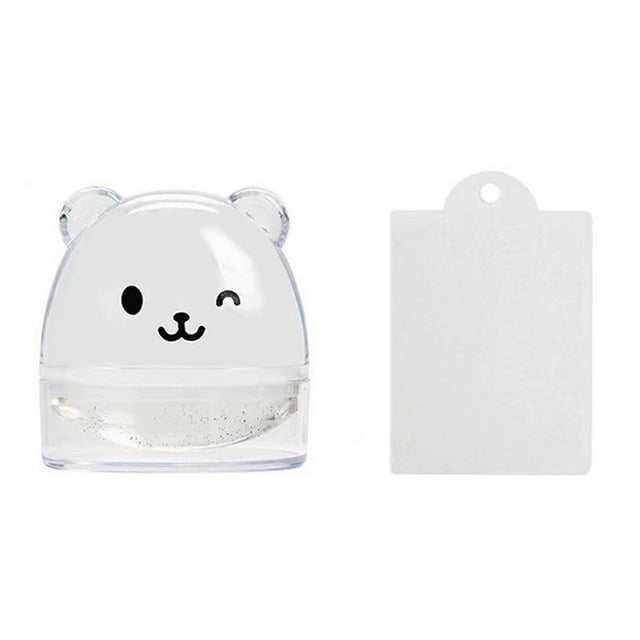 Silicone Nail Stamper Set Cute Bear Nail Stamper with Scraper French Tip Nail Stamp Jelly Nails Art Template Tool Purple