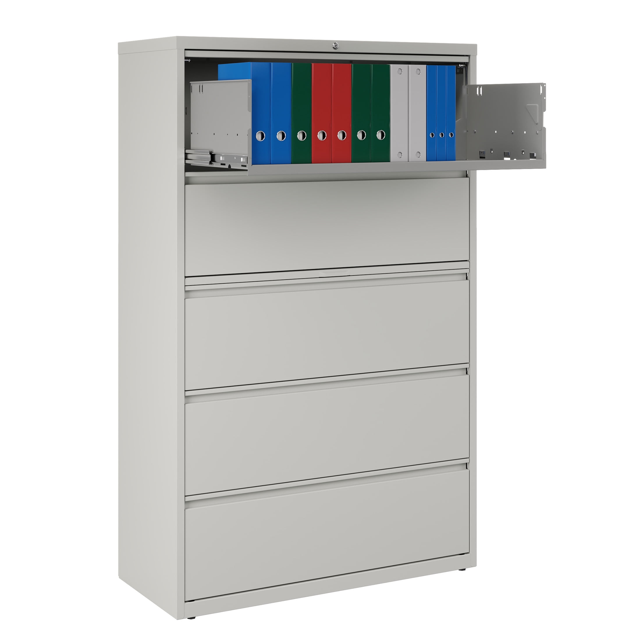 Hirsh 42 inch Wide 5 Drawer Metal Lateral File Cabinet for Home and Office, Holds Letter, Legal and A4 Hanging Folders, Gray