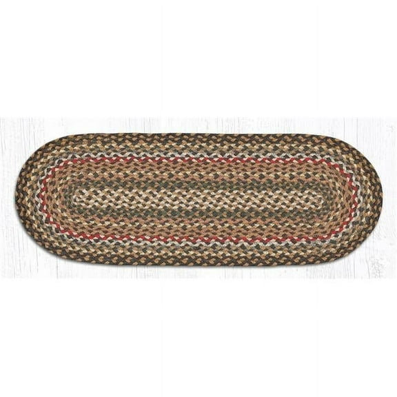 13 x 36 in. Jute Oval Table Runner - Fir & Ivory
