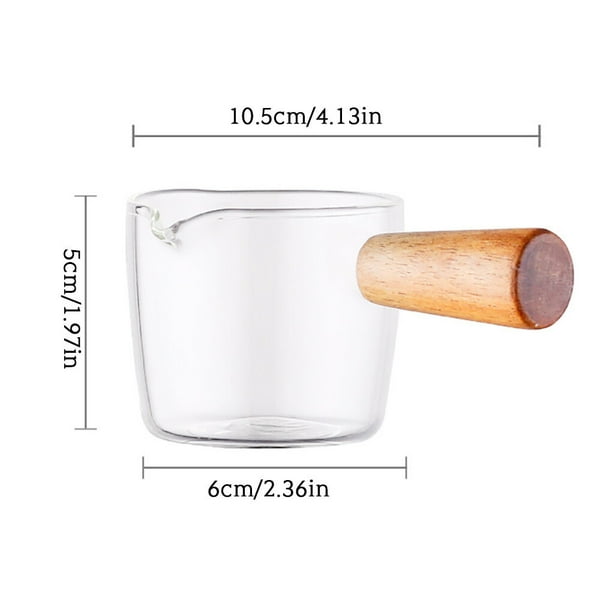 Coffee Pot Wooden Handle Glass Milk Teapot coffee pot Mini Sauce Gravy ...