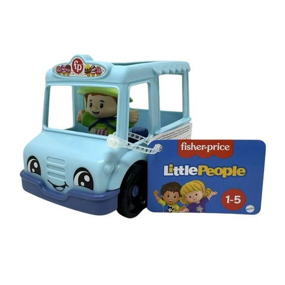 Fisher-Price Little People Ice Cream Truck, Blue Push Along Vehicle & Figure
