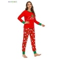 thumbnail image 3 of BadPiggies Christmas Family Matching Pajamas Set Fleece Jammies Sleepwear Long Sleeve Holiday Pjs, 3 of 6