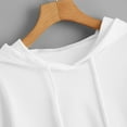 thumbnail image 6 of Bjutir T Shirts For Women Tees Long Sleeve Drawstring Crop Sweatshirt Crop Top Hoodie Pullover Top Blouse White L, 6 of 8