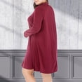 thumbnail image 5 of cfhntfmh Robes Grande Taille pour Femmes Confortables Col Montant Boutons Manches Longues Robe Mini Automne Douce T-Shirts Surdimensionnés Robe, 5 of 5