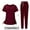 Wine, variant on Abomasnow Scrubs for Women Summer Scrubs Top with Classic V-Neck and Yoga Jogger Pants Casual Loose Nursing Uniform Scrub Set with Pockets