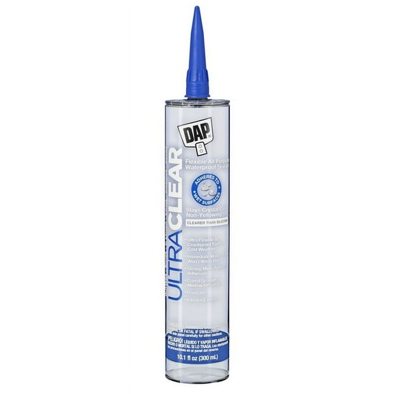 12 Pc, Dap Ultra Clear Clear Synthetic Rubber All Purpose Waterproof Sealant 10.1 Oz