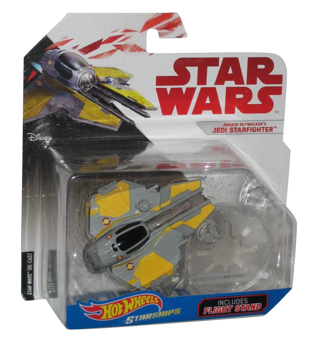 Hot Wheels Star Wars Anakin Jedi Starfighter Skywalker Spaceship Vehicle Playset (2 Pieces)