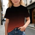 thumbnail image 6 of Tfken Toddler Kids Summer Boys Cute Shirts Gradient Short Sleeve Crew Neck Tops Fashion Daily Wear Child Soft Leisure T-Shirts Size 9-10 Years Red, 6 of 6