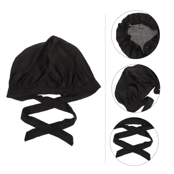 Yardwe Sleeping Hat for Women Prevent Hair Breakage Black 1Pack