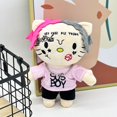 thumbnail image 4 of En Stock LIL PEEP peluche Anime muñeco de peluche con ropa rosa collar relleno juguetes de peluche suaves Fans coleccionar regalos, 4 of 5