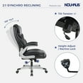 thumbnail image 2 of Nouhaus Big and Tall Black High Back PU Leather Office Chair with Lumbar Support & Adjustable Flip-up Armrests for Home Office & Study Room, 2 of 10