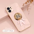 thumbnail image 1 of Feishell Slim Case for iPhone 12,Stylish Plating Cute Astronaut Portable Finger Ring Kickstand Shockproof Lightweight Flexible Silicone Magnetic Car Holder TPU Phone Case,Lightpink, 1 of 9