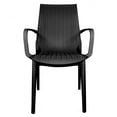 thumbnail image 3 of LeisureMod Kent Modern Outdoor Stackable Dining Armchair In Black, 3 of 10