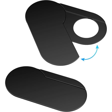 [2-Pack Upgrade Rotating] Laptop Camera Cover Slide, 0.015 Inch Ultra-Thin Metal Web Camera Cover for Laptop Computer, MacBook Pro/Air, iMac, PC, Protect Your Privacy (Black)