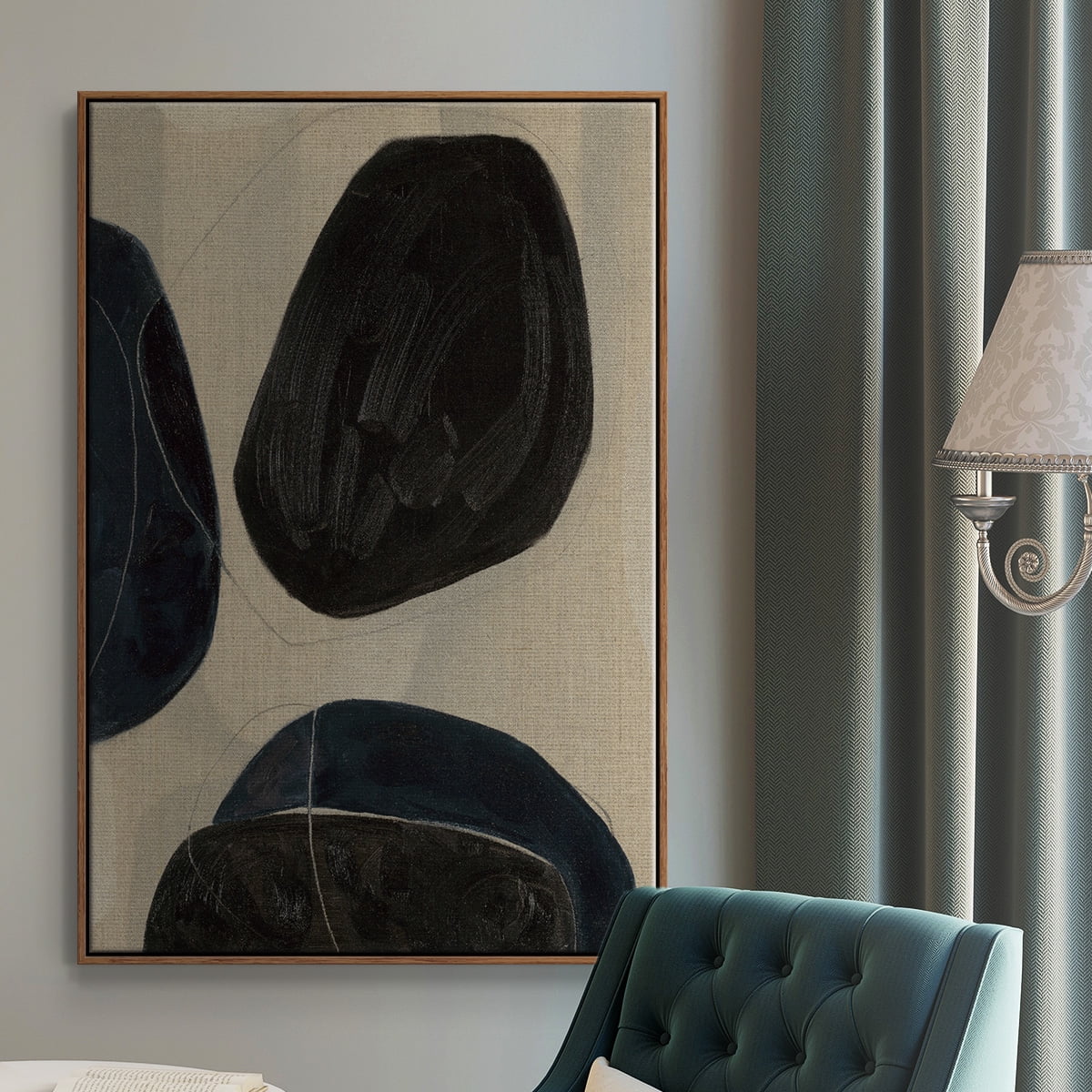 Gravity II Framed Premium Gallery Wrapped Canvas - Ready to Hang - 27 x 41 - Walnut Floating Frame
