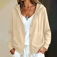 thumbnail image 2 of Aboser Button Down Hoodies for Women Casual Long Sleeve Jackets Drawstring Y2k Sweatshirt Coats Comfort Soft Loose Fit Hoodie Jacket with Pockets, 2 of 8