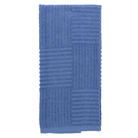 Mainstays Blue Corduroy Cotton Sculpted-Rib Weave Kitchen Towel