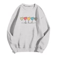 thumbnail image 4 of Daznico Women's Classic Ribbed Crew Neck Pullover Sweatshirt Multi Pattern Heart Graphic Drop Shoulder Long Sleeve Soft Loose Top for Daily,XXL, 4 of 4