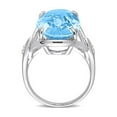 thumbnail image 4 of Gem & Harmony 13.50 Carat (Ctw) Oval Blue Topaz Ring in Sterling Silver for Women, 4 of 6