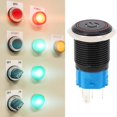 thumbnail image 5 of 2PCS Black Self Locking Metal Switch IP65 Protection with LED Lamp and Symbol 16mm(Red 12VDC), 5 of 5