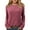Burgundy, variant on Women Long Sleeve Shirts Crew Neck Casual Tunic Tops Sweaters Black S