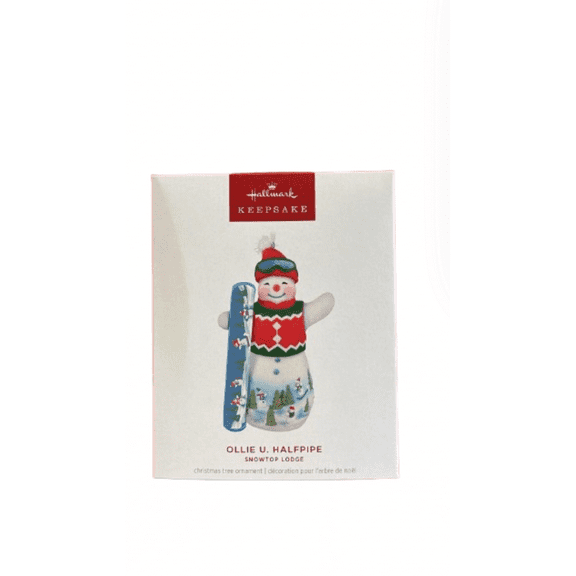 Hallmark 2025 Keepsake Snowtop Lodge Ollie U. Halfpipe Porcelain Ornament New