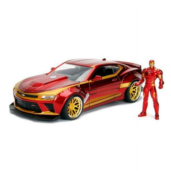 2016 Chevy Camaro SS with Iron Man Figure, Avengers - Jada 99724 - 1/24 Scale Diecast Model Toy Car