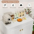 thumbnail image 4 of Kitchen Buffet Table with Storage, 33" Tall Sideboard with Doors and Adjustable Shelves, Metal Buffet Cabinet, Modern Coffee Bar Console Cabinet for Living, Dining Room, White, Assemble Required, 4 of 8