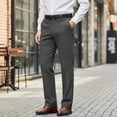 thumbnail image 5 of HBDesign Mens Tweed Dress Pants Thick Warm Wool Blend Trousers Classic Fit Business Casual Fall Winter, 5 of 7