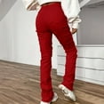 thumbnail image 6 of Hfolob Women's Jeans Women Denim Embroidered Straight Leg Pants Stretch Patch Denim Stacked Straight Leg Jeans For Women Classics, 6 of 6
