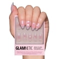 thumbnail image 1 of Short Press On Nails Glamnetic Lovers Knot en color almendra con detalles de lazo, 1 of 6