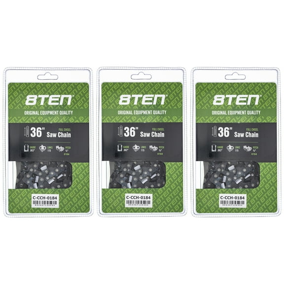 Full Chisel Chainsaw Chain 36 inch .063 3/8 115DL for Poulan Husqvarna 3 Pack 810-CCC2306H