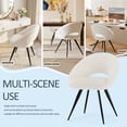 thumbnail image 7 of Modern Vanity Chair With Curved Back, Armless Office Desk Chair No Wheels, Comfy Accent Chair Makeup Chair With Black Legs For Bedroom,Living Room,Small Space (White), 7 of 7